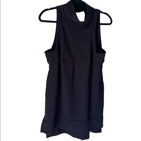 Free People tunic shirt side slit pockets sleeveless mock neck long keyhole back - Picture 1 of 5